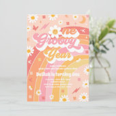 Invitation Une Super année Peace Love Party Rainbow Anniversa (Debout devant)