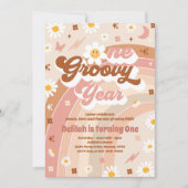 Invitation Une Super année Peace Love Party Rainbow Anniversa (Devant)