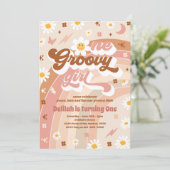 Invitation Une Super Fille Peace Love Party Rainbow Anniversa (Debout devant)