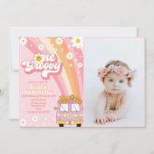 Invitation Une Super Retro Rainbow 1er Anniversaire Photo (Devant)