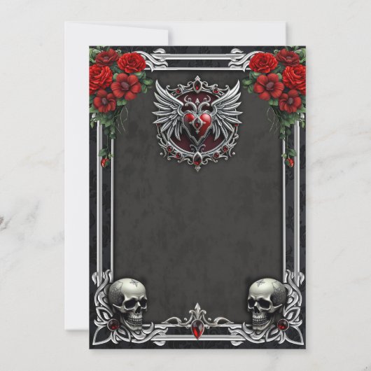 Invitation Une symbiose gothique, un hert élégant et des crân (Dos)