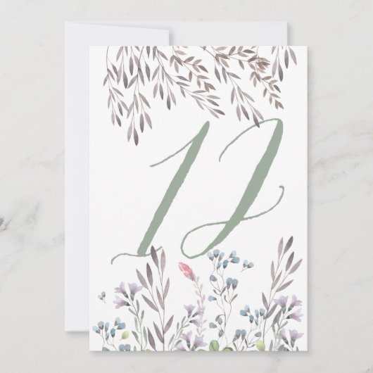 Invitation Une table de mariage aux fleurs sauvages n° 12 rec (Devant)