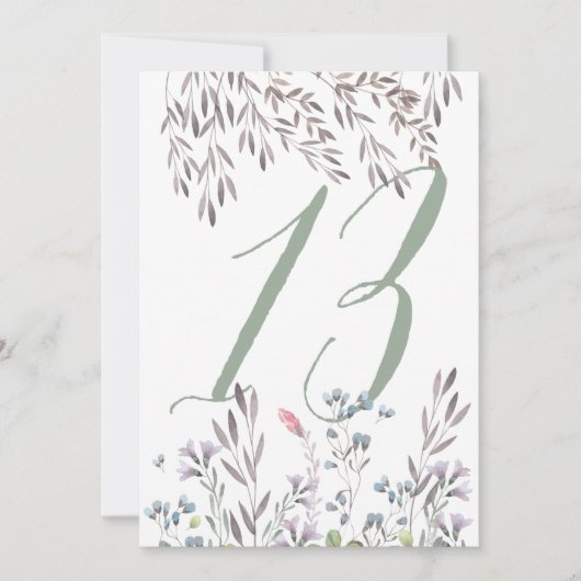 Invitation Une table de mariage aux fleurs sauvages n° 13 dou (Devant)