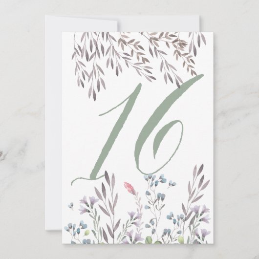 Invitation Une table de mariage aux fleurs sauvages n° 16 rec (Devant)
