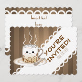 Invitation Une tasse chaude d'anime de kawaii mignon de style (Devant / Derrière)