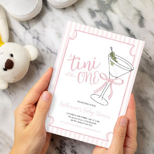 Invitation Une Tini One Est en Route Baby Shower aux Rayures