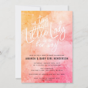 Invitation Une Tiny Little Lady Baby Shower (rose/orange)