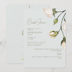 Invitation Une touche de douche nuptiale botanique au blush s