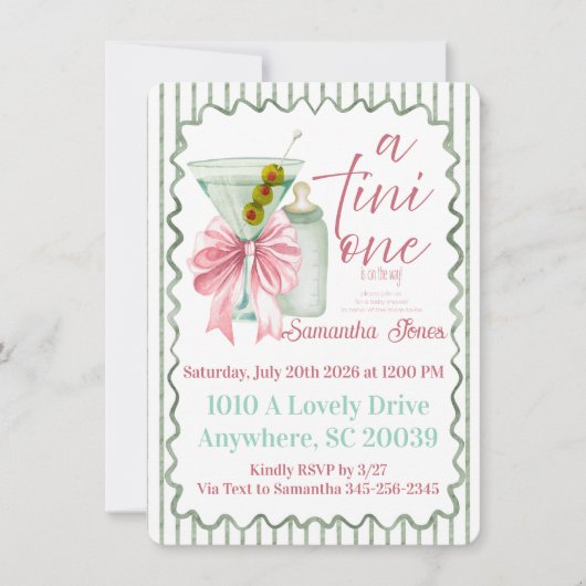 Invitation Une toute petite fille (Devant)
