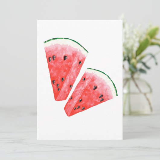 Invitation Une tranche juteuse de pastèque (Debout devant)