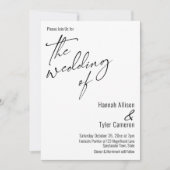 Invitation Une typographie simple et élégante pour le mariage (Devant)