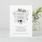 Invitation Une végétation simple et moderne | Douche Couples (Debout devant)