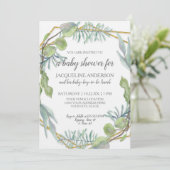 Invitation Une verdure boisée Un Baby shower neutre pour les (Debout devant)