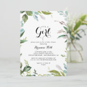 Invitation Une verdure classique Tropical C'est un Baby showe (Debout devant)