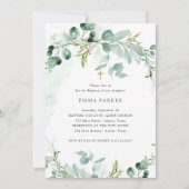 Invitation Une verdure élégante | Baptême (Devant)