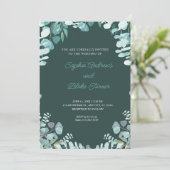 Invitation Une verdure moderne et raffinée Mariage verte enca (Debout devant)
