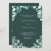 Invitation Une verdure moderne et raffinée Mariage verte enca (Devant / Derrière)