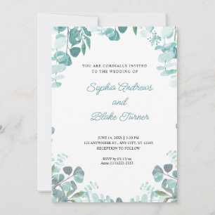 Invitation Une verdure raffinée et moderne encadrée Mariage b
