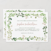 Invitation Une verdure simple | Fête des mariées (Devant / Derrière)