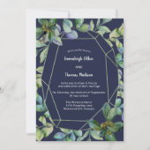 Invitation Une verdure simple | Mariage géométrique de marine (Devant)