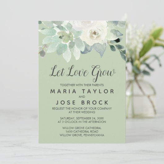 Invitation Une verdure succulente laisser l'amour grandir Mar (Debout devant)