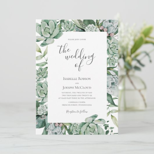 Invitation Une verdure succulente | Le Mariage De L'Invitatio (Debout devant)