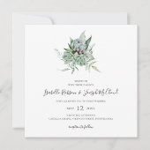 Invitation Une verdure succulente | Mariage Carré vert foncé (Devant)