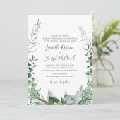 Invitation Une verdure succulente | Mariage de monogramme pho (Debout devant)