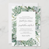 Invitation Une verdure succulente | Mariage de nom complet tr (Devant)