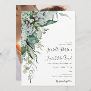 Invitation Une verdure succulente   Mariage Décontracté photo