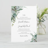 Invitation Une verdure succulente | Mariage Monogramme tradit (Debout devant)