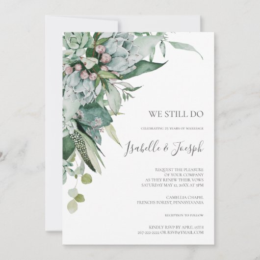 Invitation Une verdure succulente | Nous Avons Toujours Vow R (Devant)