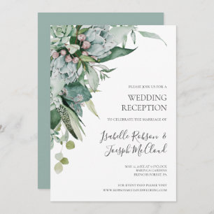 Invitation Une verdure succulente   Réception De Mariage Vert