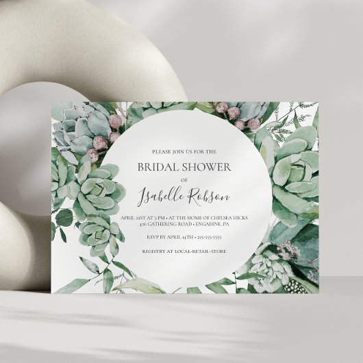 Invitation Une verdure succulente | Sage Fête des mariées hor