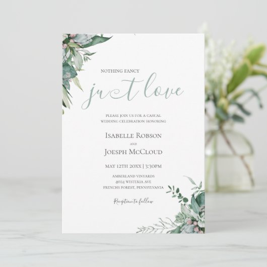 Invitation Une verdure succulente | Sage Green Just Love Mari (Debout devant)