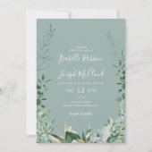 Invitation Une verdure succulente | Sage Vert tout en un Mari (Devant)