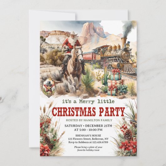 Invitation Une véritable aventure de cowboy à Père Noël Ouest (Devant)