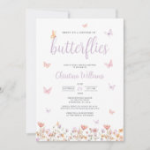 Invitation Une Vie De La Fête des mariées Des Papillons (Devant)