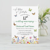 Invitation Une vie de papillons 12e anniversaire de Mariage (Debout devant)