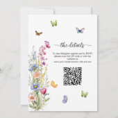Invitation Une vie de papillons Fête des mariées de code QR (Dos)