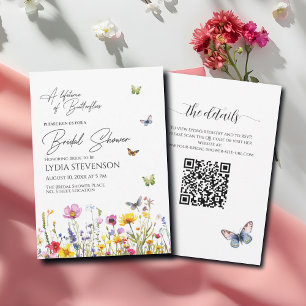 Invitation Une vie de papillons Fête des mariées de code QR