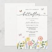Invitation Une vie de papillons Fête des mariées florale (Devant / Derrière)