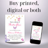 Invitation Une vie de papillons Fête des mariées pourpre