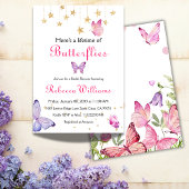 Invitation Une vie de papillons Fête des mariées pourpre