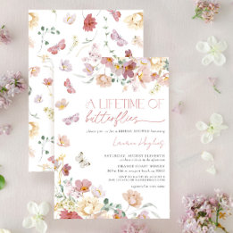 Invitation Une vie de papillons Fête des mariées rose