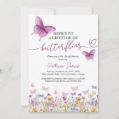 Invitation Une vie de papillons Fleur sauvage Fête des mariée (Devant)