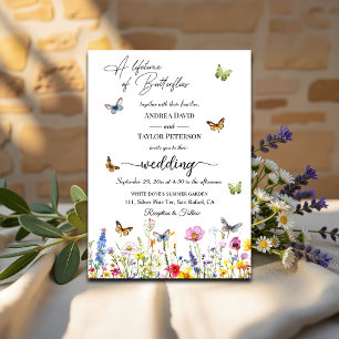 Invitation Une vie de papillons Fleur sauvage Mariage