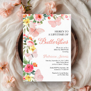 Invitation Une Vie de Papillons Fleurs de Mariage Cadeau de R