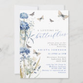 Invitation Une vie de papillons Hydrangea Fête des mariées (Devant)