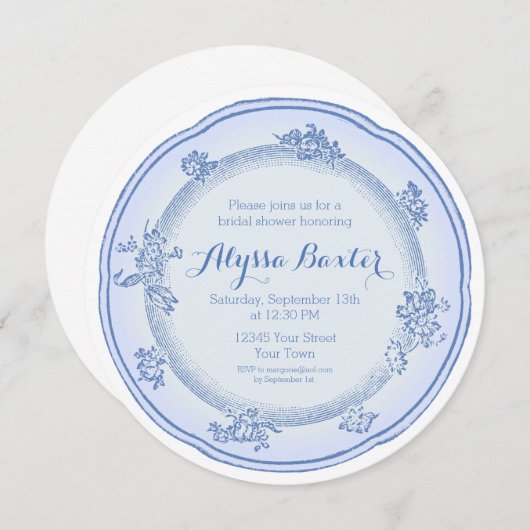 Invitation Une vieille plaque (Devant / Derrière)